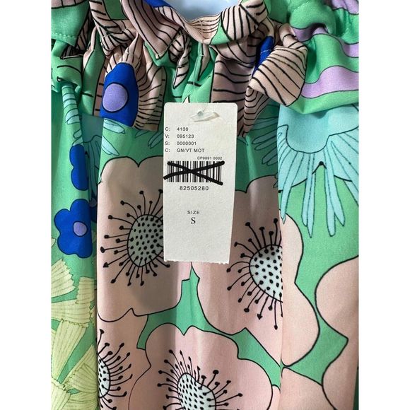 New ANTHROPOLOGIE Oopscool Off-the-Shoulder Printed Dress Sz Small - Picture 7 of 11